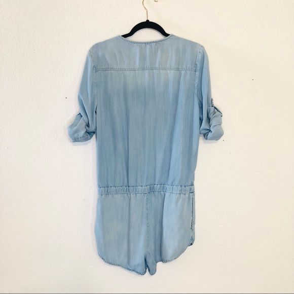 5 for $25 ⭐️ Chelsea & Violet Chambray Denim Romper - Picture 4 of 8